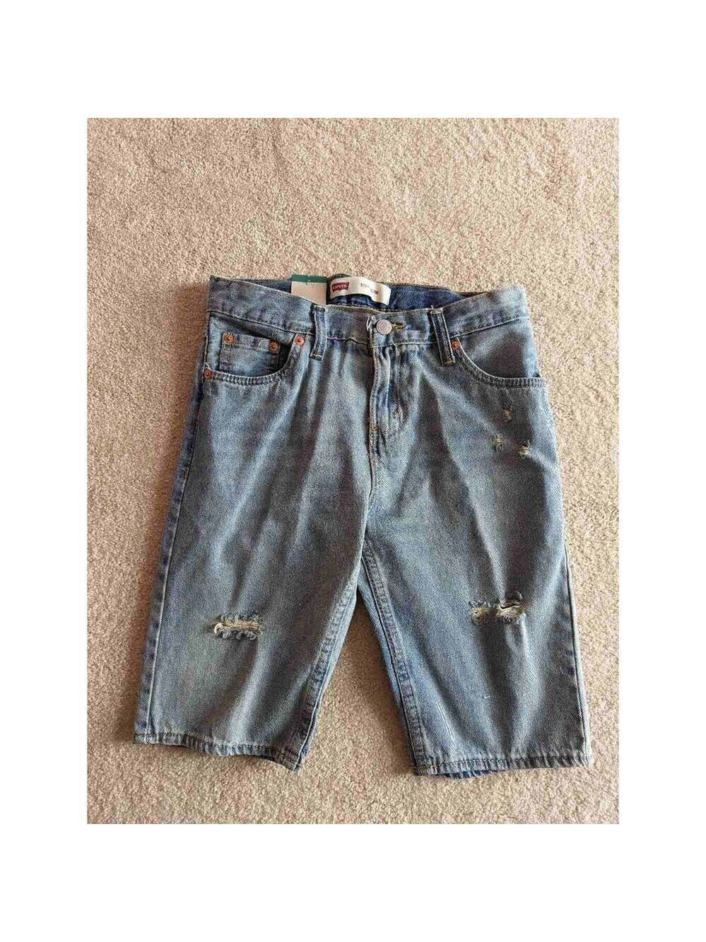 Levis Youth Denim 511 Waist 27 Sz 14R Distressed Short NWT